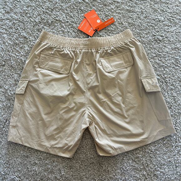 Men's YoungLA - Weightless Cargo Drawstring Shorts, L, NWT, Tan - Picture 2 of 5
